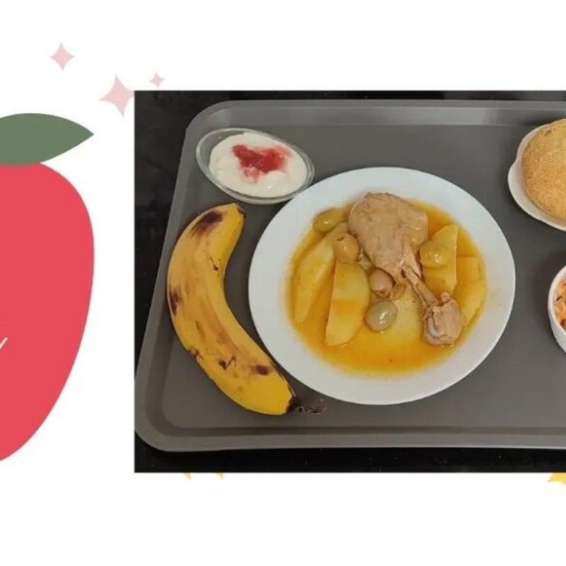 Repas complet livré : plat, fruit et dessert