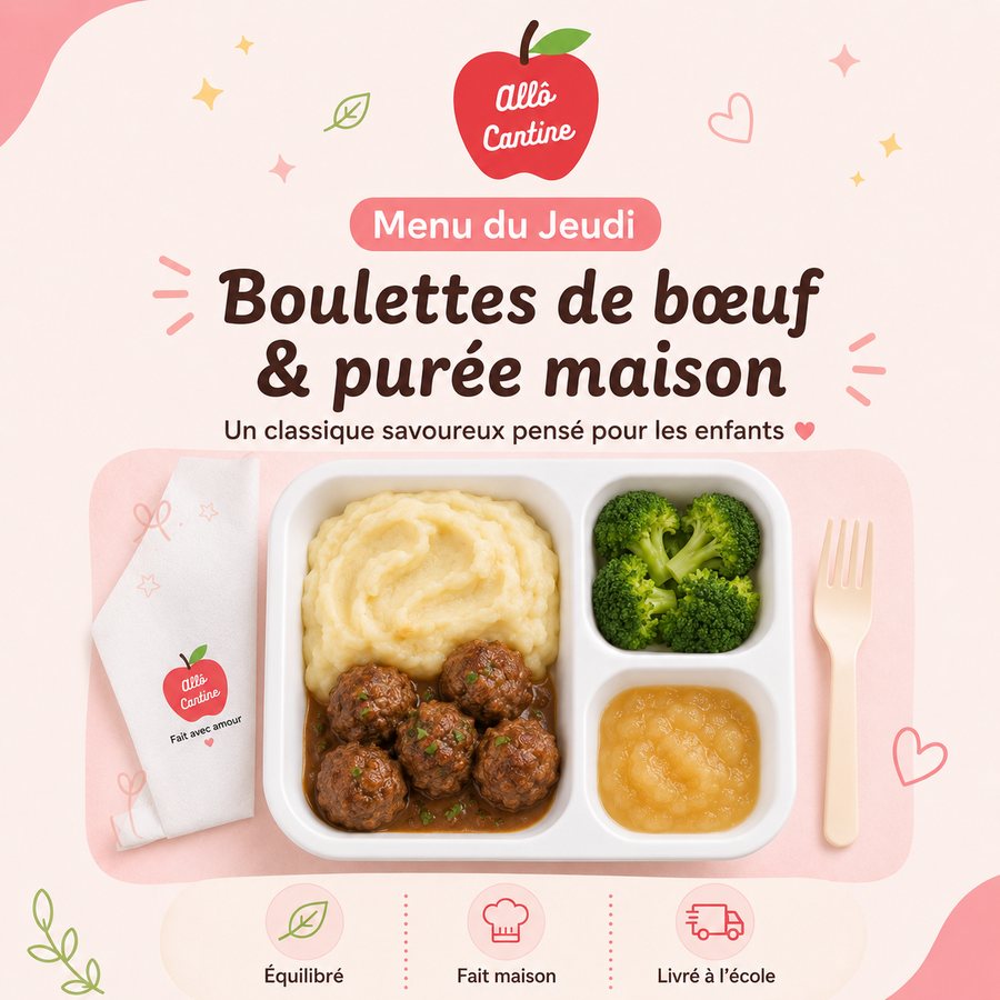 Menu du jeudi : boulettes de bœuf et purée maison